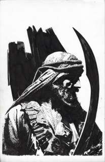 Tim Bradstreet | El Borak Book Illustration with Sword Page Illo | Splash Page