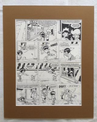 Devos, Jacques - 1 Original page - Génial Olivier - Aras, à ras bord/Beter één papegaai in de hand... - 1976 | Catawiki