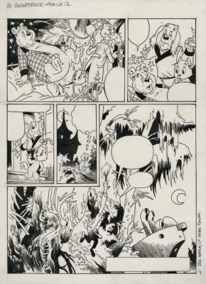 Marten Toonder Studio’s (Matena, Dick) - Originele pagina - Tom Poes & Heer Bommel - Tom Poes en de Zweefdrank - 1 Page originale (années 1990) | Catawiki