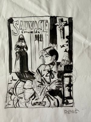Meynet, Félix - 1 Original preliminary drawing - Sauvage - Esmeralda - Projet de couverture | Catawiki