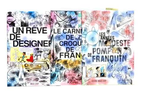 Franquin Le Carnet de Croquis de Franquin - Un Rêve de Designer - Les Années Modeste Et Pompon Magic Strip, 1989. Ensemble de 3 ... |  | Artcurial