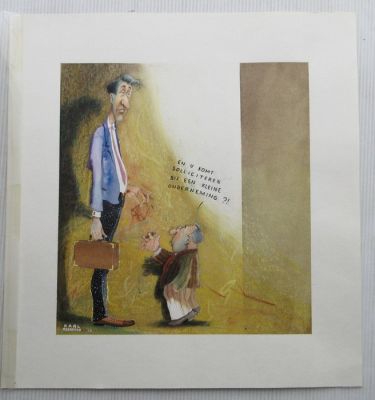 Karl Meersman - 1 Original colour drawing - Karl Meersman - en u komt solliciteren bij een kleine onderneming ? | Catawiki