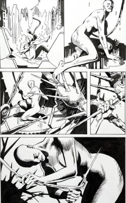 Jim Baikie - Alan Moore - 1 Original page - Deathblow - Birth of Byblow Genevieve Cay - 1999