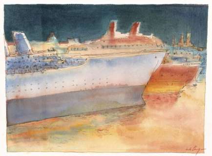 Nicolas de Crecy (Né En 1966) Trafic de Supertanker | dans la baie de la Loire | Artcurial