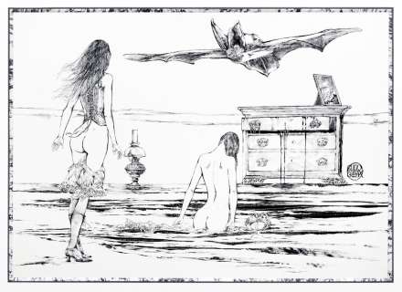 Crepax | Grande illustration à l’encre de Chine sur… | Millon