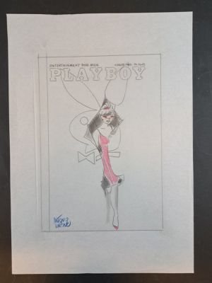 Lapone, Antonio - 1 Original colour drawing - Tribute to Playboy | Catawiki