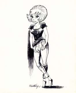 Walthéry, François | Walthéry, François NATACHA Très belle et ancienne illustration Ã  l’encre | Cornette de St Cyr