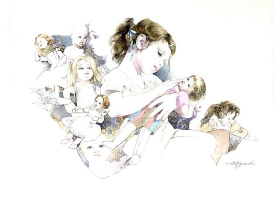 Biffignandi, Alessandro - 1 Original drawing - Le Bambole | Catawiki