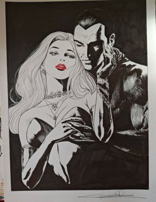 Candita, Giuseppe - Original drawing - Diabolik and Eva Kant | Catawiki