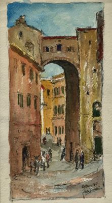 Dulieu, Jean - 1 Original colour drawing - Vrij werk - Volterra - 1958 | Catawiki