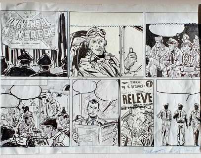 Marniquet Frédéric - Demi-planche originale Buck Danny