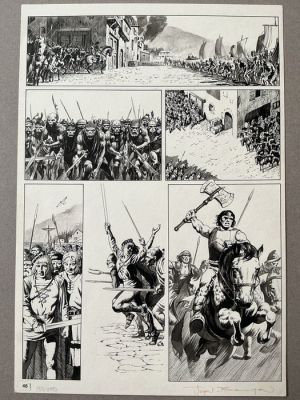 John Bolton - Original page - Bizarre Adventures - #26 King Kull - Demon in a Silvered Glass - 1981