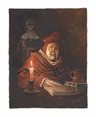 Joël Parnotte | Illustration originale inédite - Cauchon... Ou l’homme qui tua Jeanne d’Arc | Daniel Maghen