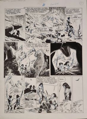 Édouard Aidans - 1 Original colour drawing - Tounga - T14 La dernière épreuve - 1985