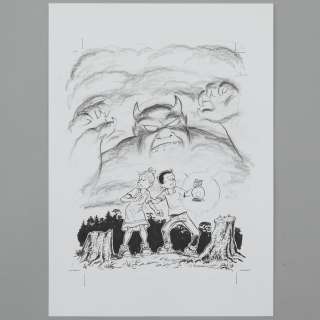 Jan Bosschaert (°1957) | Geduvel op de Heide. Originele tekening van één van de twee ex-librissen die voor het... | Bernaerts