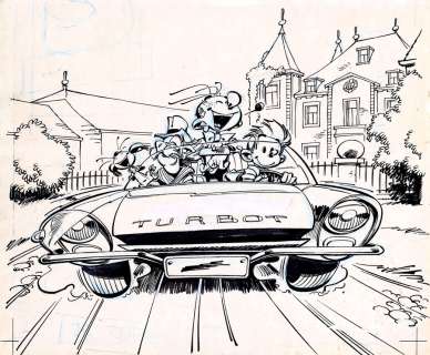 Janry - Lot 475 - Spirou, illustration à l‘encre de Chine, au…