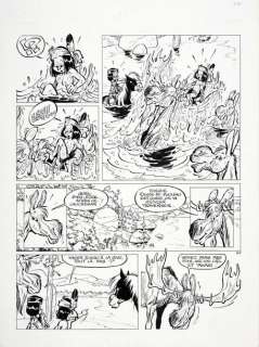 Derib (Claude de Ribeaupierre, Dit -1944) | Yakari. Tome 9. Les prisonniers de l’île. Encre de Chine pour la planche n°45 de... | Coutau Bégarie