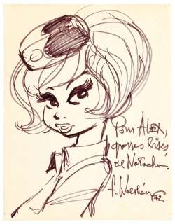 Walthéry | Natacha, illustration au feutre représentant… | Millon