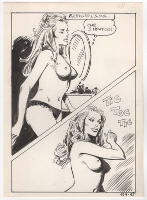 Ferdinando Tacconi | Tavola originale per Goldrake 154 ‘Morte a Venezia’. Cm. 17,5 x 23,5. Anno di esecuzione 1972. Pag. 48 | Art e Fumetto