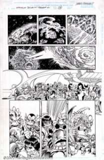 Jerry Ordway and Paul Ryan - Original Art from Maximum Security #1 Fin-Fang Foom (Marvel, 2001). Outstanding page -