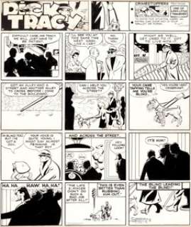 Chester Gould Dick Tracy Sunday Comic Strip Original Art dated 2-22-70 (Tribune, 1970). Tracy, blinded by - | Heritage