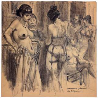 Buzzelli (Guido) | Illustration au fusain sur papier crème publiée… | AZ auction