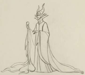 Sleeping Beauty Maleficent Animation Drawing (Walt Disney, 1959). Here she is in all her wicked glory -- the - | Heritage