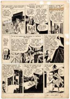 Jerry Robinson and George Roussos Green Hornet #29 Page 6 Original Art (Family Comics, 1946). An action-packed - | Heritage