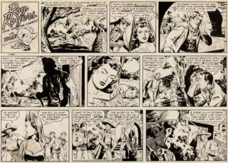 Mike Arens (as Al McKimson) Roy Rogers, King of the Cowboys Sunday Comic Strip Original Art dated 9-12-54 (King -