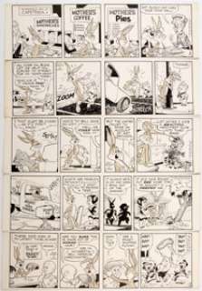 Ralph Heimdahl and Al Stoffel Bugs Bunny Consecutive Daily Comic Strip Original Art Group of 5 (Warner Bros., 1971... (Total: 5 Original Art)