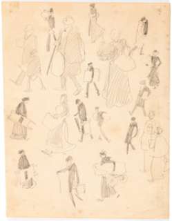 Heinrich Kley Figure Sketches Original Art (c. 1920s). Kley‘s fluid line and masterful sense of form and figure -