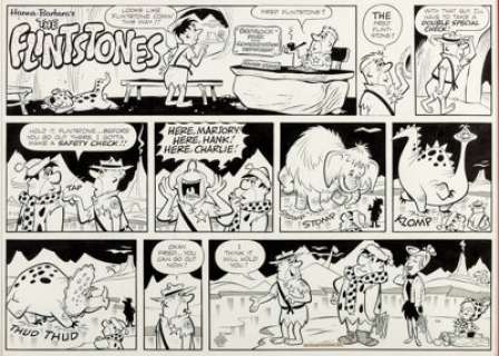 Gene Hazelton The Flintstones Sunday Comic Strip Original Art dated 3-22-64 (McNaught Syndicate, 1964).... | Heritage