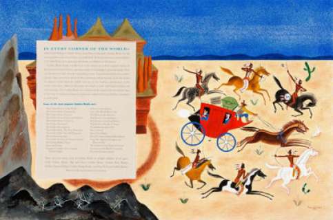 Gustav Tenggren Tenggren’s Cowboys and Indians Wraparound Cover Painting Original Art (Golden Books/Simon & Schust... | Heritage