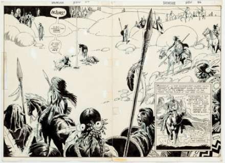 Joe Kubert Showcase #86 Firehair Double Splash Page Original Art (DC Comics, 1969). Kubert, best known for his World -