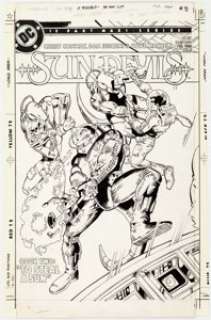 Dan Jurgens and Dick Giordano Sun Devils #8 Cover Original Art (DC, 1985).... | Heritage