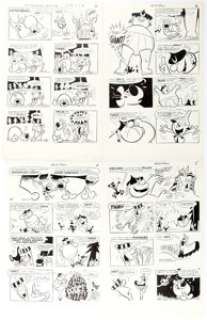 Gene Deitch Mighty Mouse Fun Club #4 Partial "Tom Terrific" Story Original Art Group of 5 (Pines Comics, 1957).... (Total: 5 Original Art)