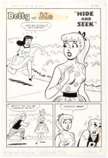Dan DeCarlo Betty and Me #2 Complete 5-Page Story "Hide and Seek" Original Art (Archie Comics, 1965). ... | Heritage