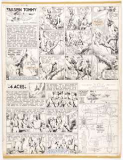 Hal Forrest Tailspin Tommy Sunday Comic Strip #465 Original Art dated 9-18-38 (Bell Syndicate, 1938). ... | Heritage