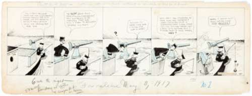  - Bud Fisher Mutt and Jeff Daily Comic Strip World War I Original Art dated 5-8-17 (H.C. Fisher, 1917)....