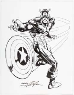 Neal Adams - Captain America Specialty Illustration Original Art (Neal Adams, undated). ... | Heritage