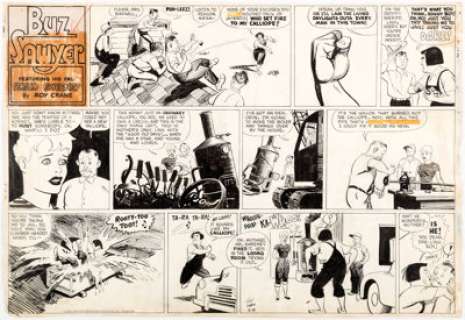 Roy Crane Buz Sawyer Sunday Comic Strip Original Art dated 8-10-47 (King Features Syndicate, 1947)....