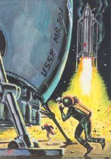 Ed Emshwiller (Emsh) Cover Study Painting Original Art (undated). ... | Heritage