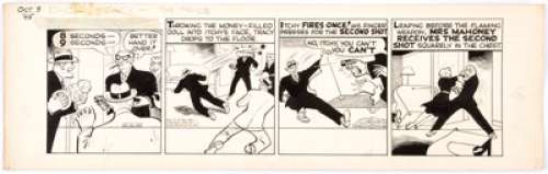 Chester Gould Dick Tracy Daily Comic Strip Original Art dated 10-3-45 (Chicago Tribune Syndicate, 1945). ...