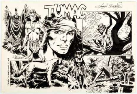 Joaquin Blazquez Tumac Daily Comic Strip Original Art dated 1-25-77 (Bardon Press Features and Semic EspaÃ±a, 1977)...