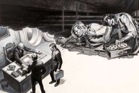 Earl Norem - Infiltrate Destroy illustration Original Art (Magazine Management co., c.1960s). Shady money deals - | Heritage