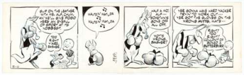 Walt Kelly Pogo Daily Comic Strip Original Art Melbourne Olympics Episode dated 3-9-61 (The Hall Syndicate, 1961). - | Heritage
