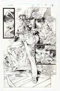 Ken Lashley and Tom Wegrzyn Excalibur #90 Story Page 9 Original Art (Marvel, 1995).  A nice page with a large -