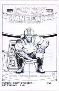Tone Rodriguez - Star Trek/Planet of the Apes: The Primate Directive #1 "Retailer Incentive" Variant Cover and Preli...