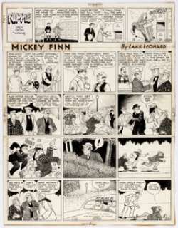 Lank Leonard - Mickey Finn and Nippie Sunday Comic Strips Original Art dated 4-28-40 (McNaught Syndicate...