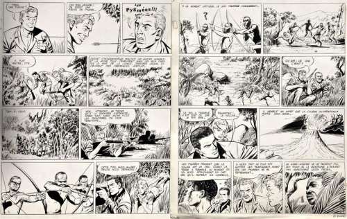 Gérald Forton/Bob Morane. Double planche originale n°43 & n°44 de l’album tome 2... | 68 Art Auction